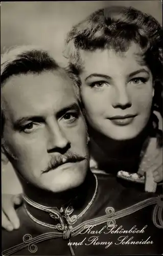 Ak Schauspieler Karl Schönböck und Romy Schneider, Feuerwerk