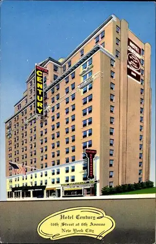 Ak New York City USA, Hotel Century