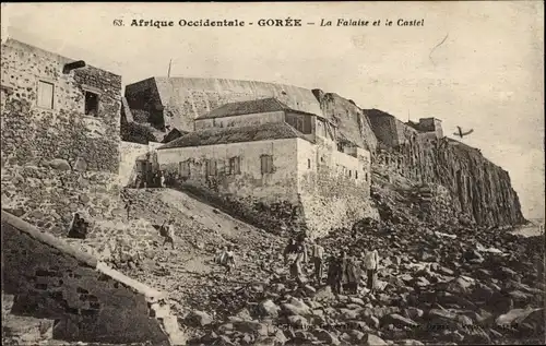 Ak Gorée Dakar Senegal, Falaise und Castel