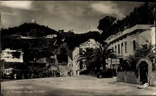 AK Barcelona Katalonien Spanien, Tibidabo, Standseilbahn