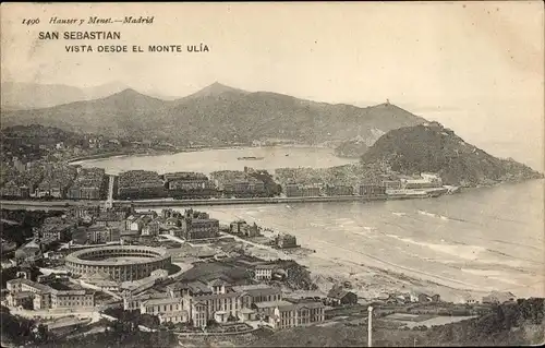Ak Donostia San Sebastián Baskenland, Blick vom Monte Ulia