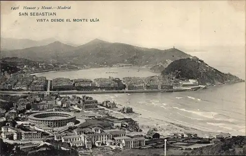 Ak Donostia San Sebastián Baskenland, Blick vom Monte Ulia