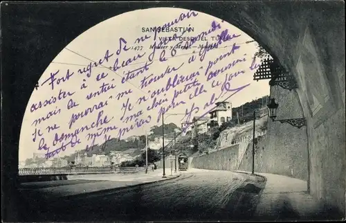 Ak Donostia San Sebastián Baskenland, Blick aus dem Tunnel