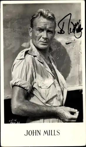 Ak Schauspieler John Mills, Portrait, Autogramm