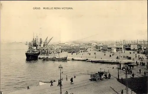 Ak Cádiz Andalusien, Muelle Reina Victoria