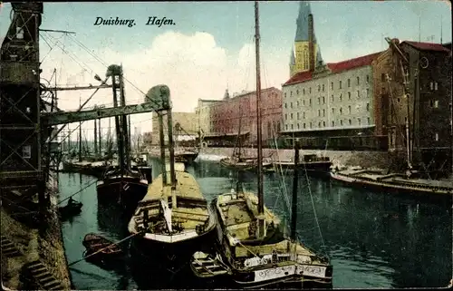 Ak Duisburg im Ruhrgebiet, Hafen