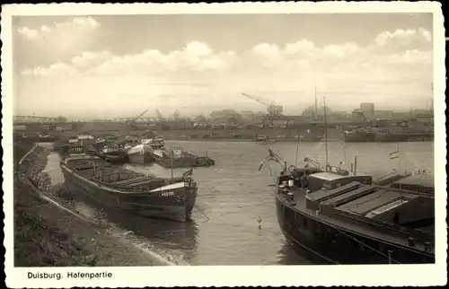 Ak Duisburg im Ruhrgebiet, Hafenpartie