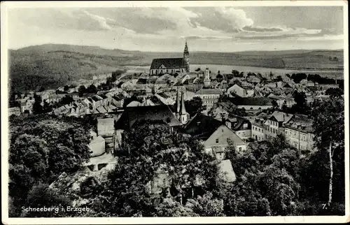 Ak Schneeberg im Erzgebirge, Totalansicht