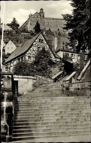 Ak Kulmbach in Oberfranken, Blick zur Plassenburg