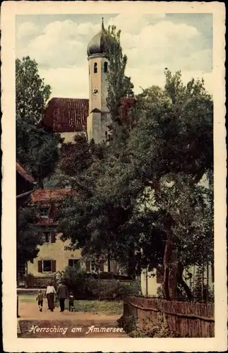 Ak Herrsching am Ammersee, Teilansicht