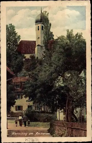 Ak Herrsching am Ammersee, Teilansicht