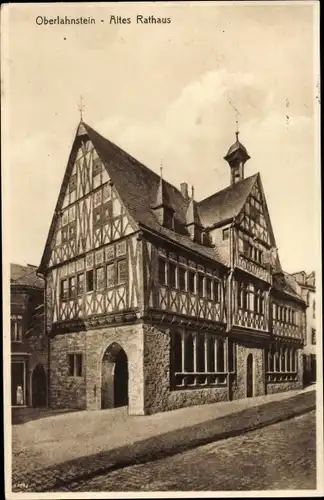 Ak Oberlahnstein Lahnstein im Rhein Lahn Kreis, Blick auf altes Rathaus