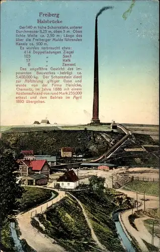 Ak Halsbrücke in Sachsen, Freiberg, Panorama