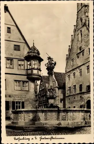 Ak Rothenburg ob der Tauber Mittelfranken, Brunnen