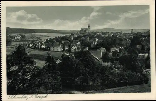 Ak Schneeberg im Erzgebirge, Panorama vom Ort