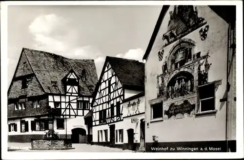 Ak Winningen an der Mosel, Weinhof, Weinhexenhaus, Weinbrunnen