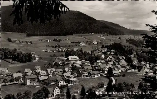 Ak Mitteltal Baiersbronn im Schwarzwald, Panorama vom Ort