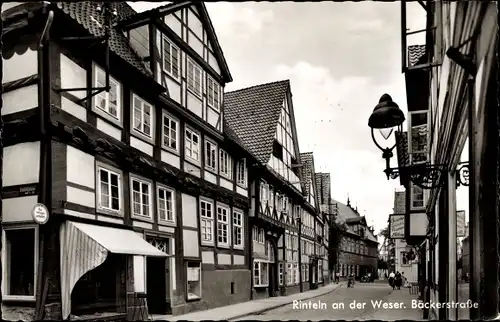 Ak Rinteln an der Weser, Bäckerstraße
