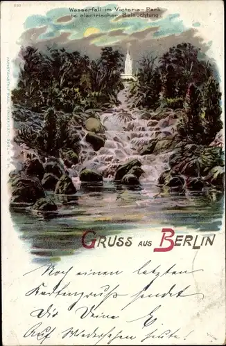 Litho Berlin Kreuzberg, Victoriapark, Wasserfall