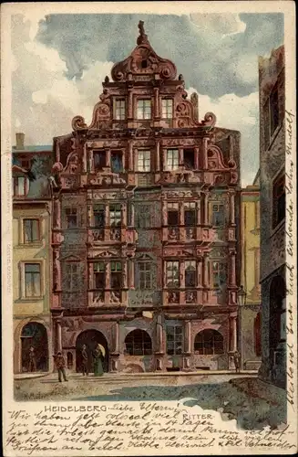 Künstler Litho Mutter, K., Heidelberg am Neckar, Hotel Zum Ritter