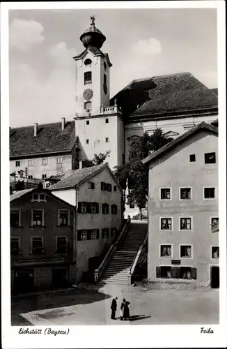 Ak Eichstätt in Oberbayern, St. Walburg, Walburgistiege, Steintreppe