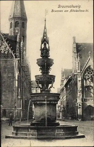 Ak Braunschweig, Brunnen am Altstadtmarkt