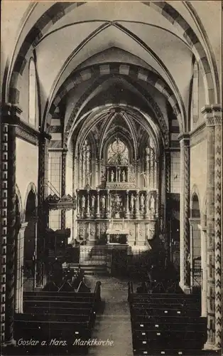 Ak Goslar am Harz, Marktkirche, Altar, Kanzel