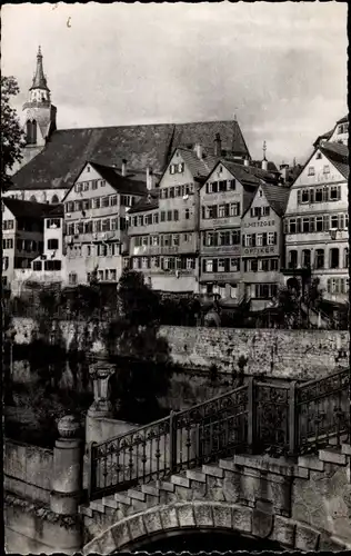 Ak Tübingen am Neckar, Teilansicht, Geschäftshäuser, L. Metzger Optiker