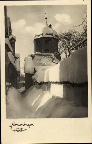 Ak Memmingen in Schwaben, Westertor, Winter