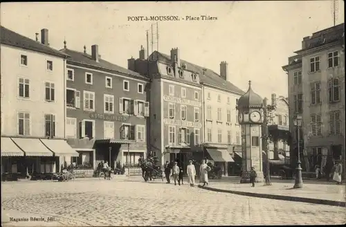 Ak Pont à Mousson Mussenbrück Lothringen Meurthe et Moselle, Place Thiers