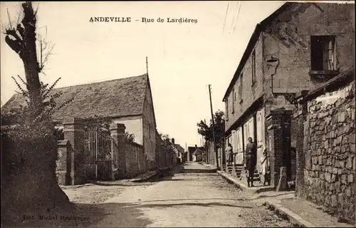 Ak Andeville Oise, Rue de Lardières