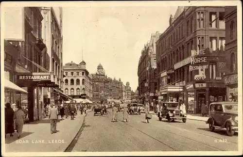 Ak Leeds Yorkshire England, Boar Lane, White Horse Restaurant