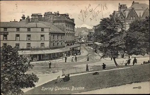 Ak Buxton Derbyshire England, Frühlingsgärten