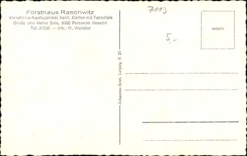 Ak Raschwitz Markkleeberg in Sachsen, Forsthaus