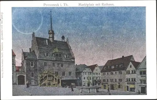 Luna Ak Pößneck in Thüringen, Marktplatz, Rathaus