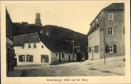Ak Eckartsberga Burgenlandkreis, Straßenpartie, Burg