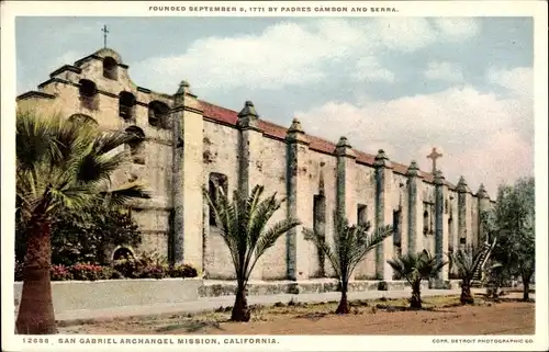 Ak San Gabriel Kalifornien USA, San Gabriel Archángel Mission