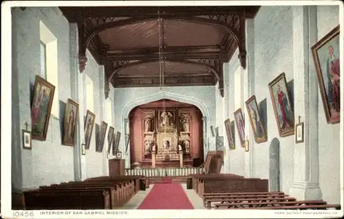 Ak San Gabriel Kalifornien USA, San Gabriel Mission, Innenbereich