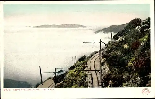 Ak Kalifornien USA, Über den Wolken Mount Lowe