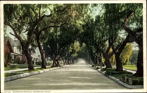 Ak Pasadena, Kalifornien, USA, Marengo Avenue
