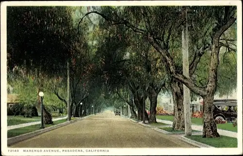 Ak Pasadena, Kalifornien, USA, Marengo Avenue
