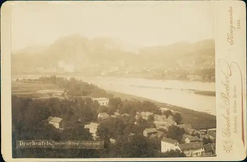 Kabinett Foto Königswinter am Rhein, Drachenfels, Stadtansicht