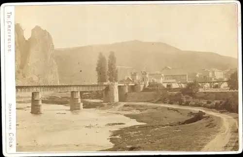 Kabinett Foto Bad Münster am Stein Ebernburg, Teilansicht, Brücke