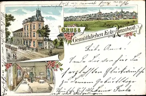 Litho Remscheid im Bergischen Land, Restauration Gemütliche Ecke, Totalansicht