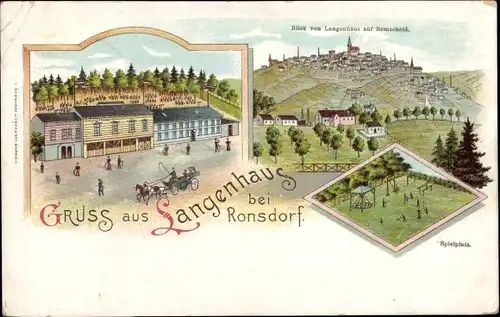 Litho Langenhaus Remscheid im Bergischen Land, Spielplatz, Teilansicht