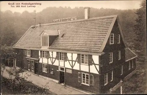 Ak Krebsöge Radevormwald Oberbergischer Kreis, Restaurant Krebsögersteeg