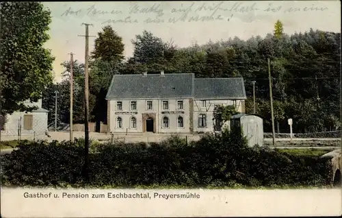 Ak Preyersmühle Wermelskirchen im Bergischen Land, Gasthof und Pension zum Eschbachtal