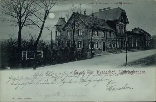 Mondschein Ak Lüttringhausen Remscheid im Bergischen Land, Restaurant Kranerhof