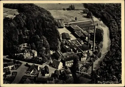 Ak Papiermühle Solingen im Bergischen Land, Ortsansicht, Papierfabrik, Fliegeraufnahme