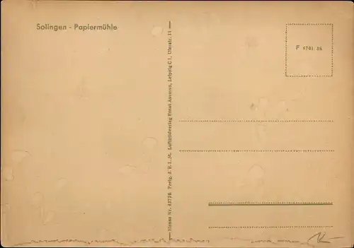 Ak Papiermühle Solingen im Bergischen Land, Ortsansicht, Papierfabrik, Fliegeraufnahme